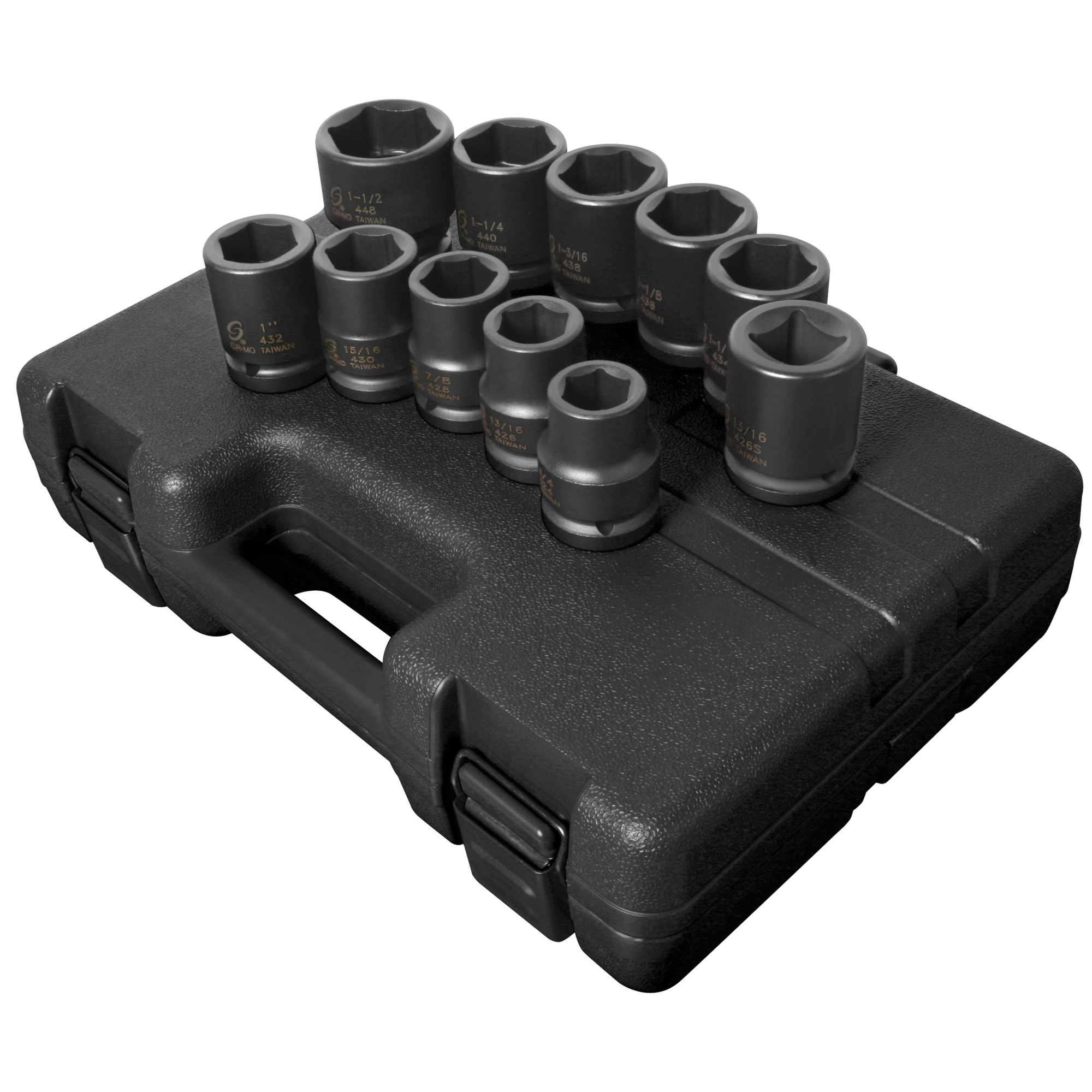 Sunex Tools SAE 6-Point Standard and 4-Point Square Budd Wheel Impact Socket Set — 3/4in. Drive, 11 Pcs, Model# 4682